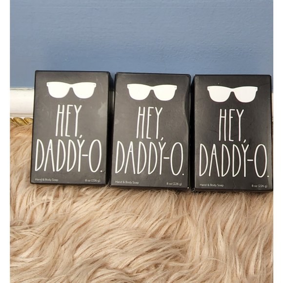 NIB RAE DUNN "HEY DADDY-O" SCENTED HAND & BODY SOAP / SET OF 3 - Picture 2 of 5